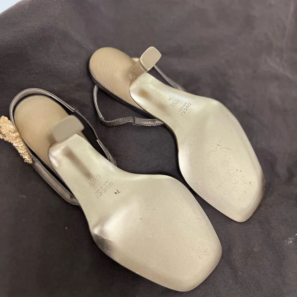 Gucci square sandals with kitten heel - Picture 7 of 7